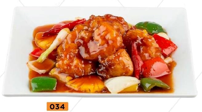 Fried tiger prawns with sweet & sour souce (8pcs)